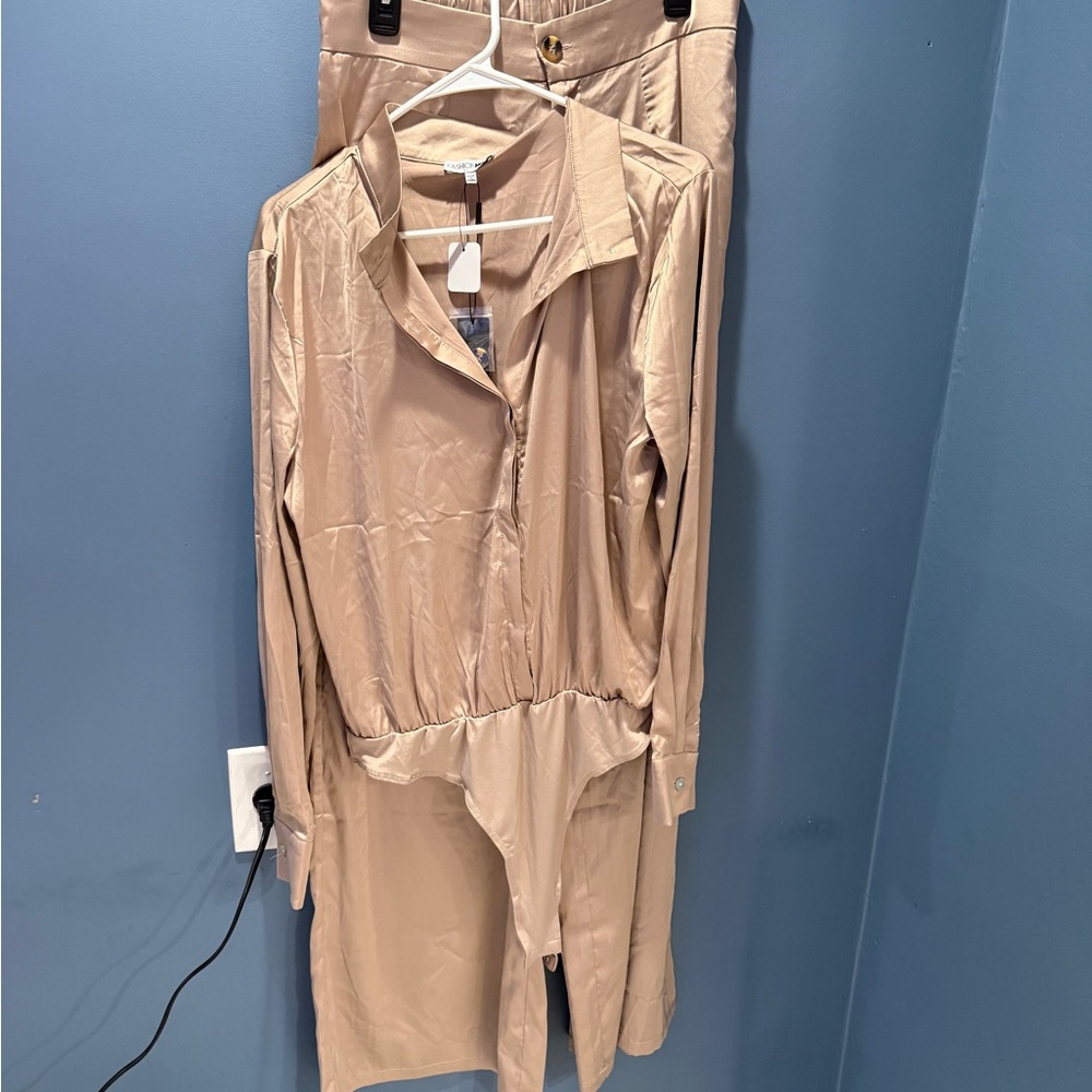 Fashion Nova Tan Pantsuit